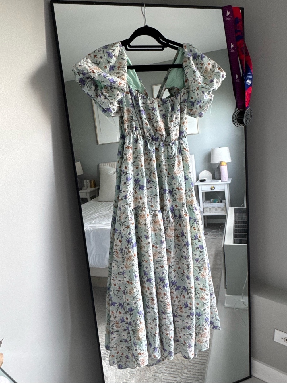 ASTR the label tie back dress with puff sleeves